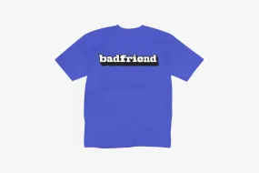Badfriend "Bar Logo S/S Tee" M - Neon Blue Permanent Crease