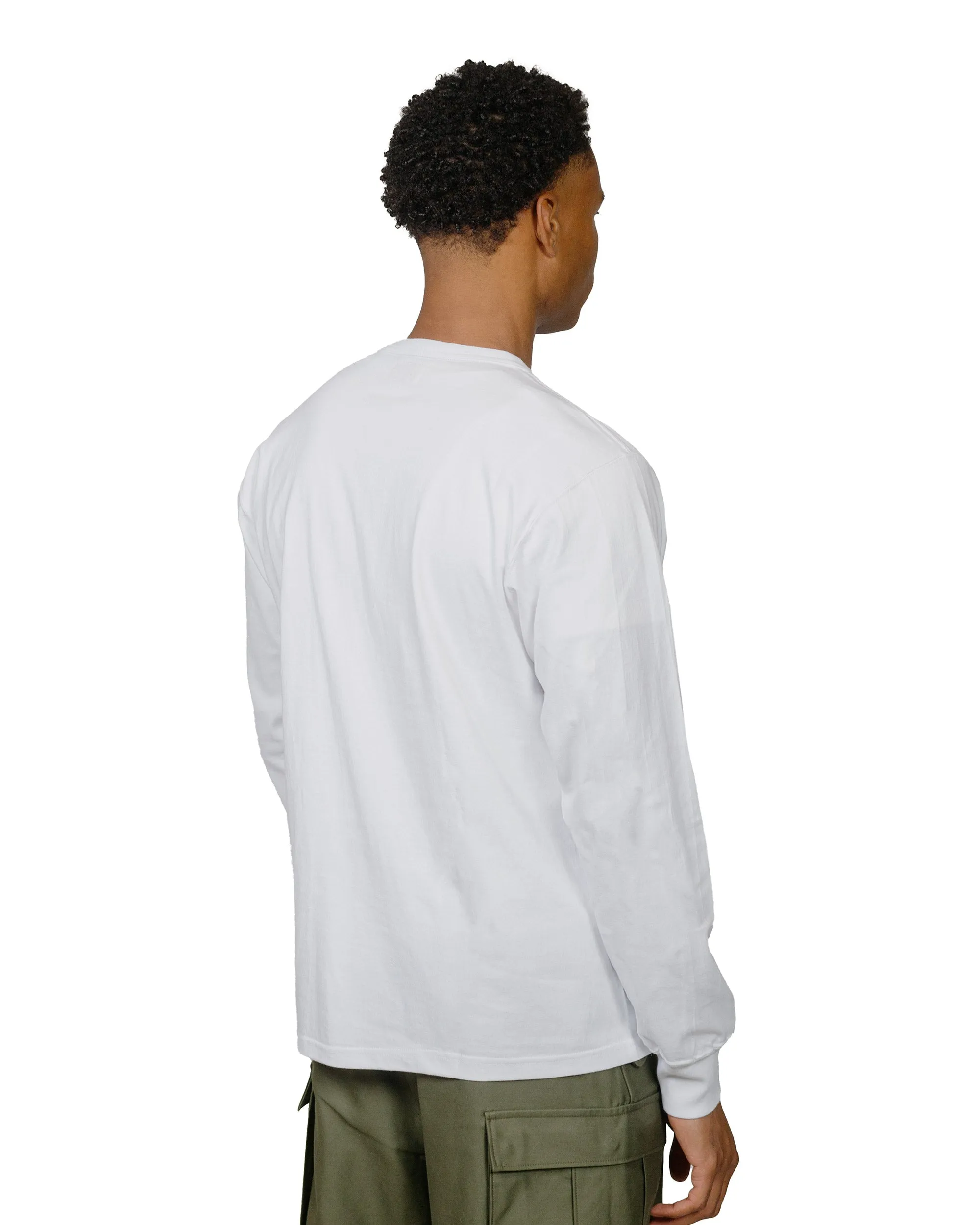 The Real McCoy's MC24019 Pocket Tee L/S White Cozy Wear