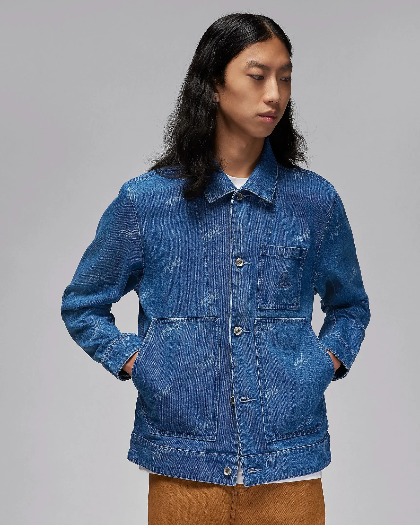 Jordan "Flight Heritage Denim Jacket" M - Blue Grey sporty wear Picnic Fun