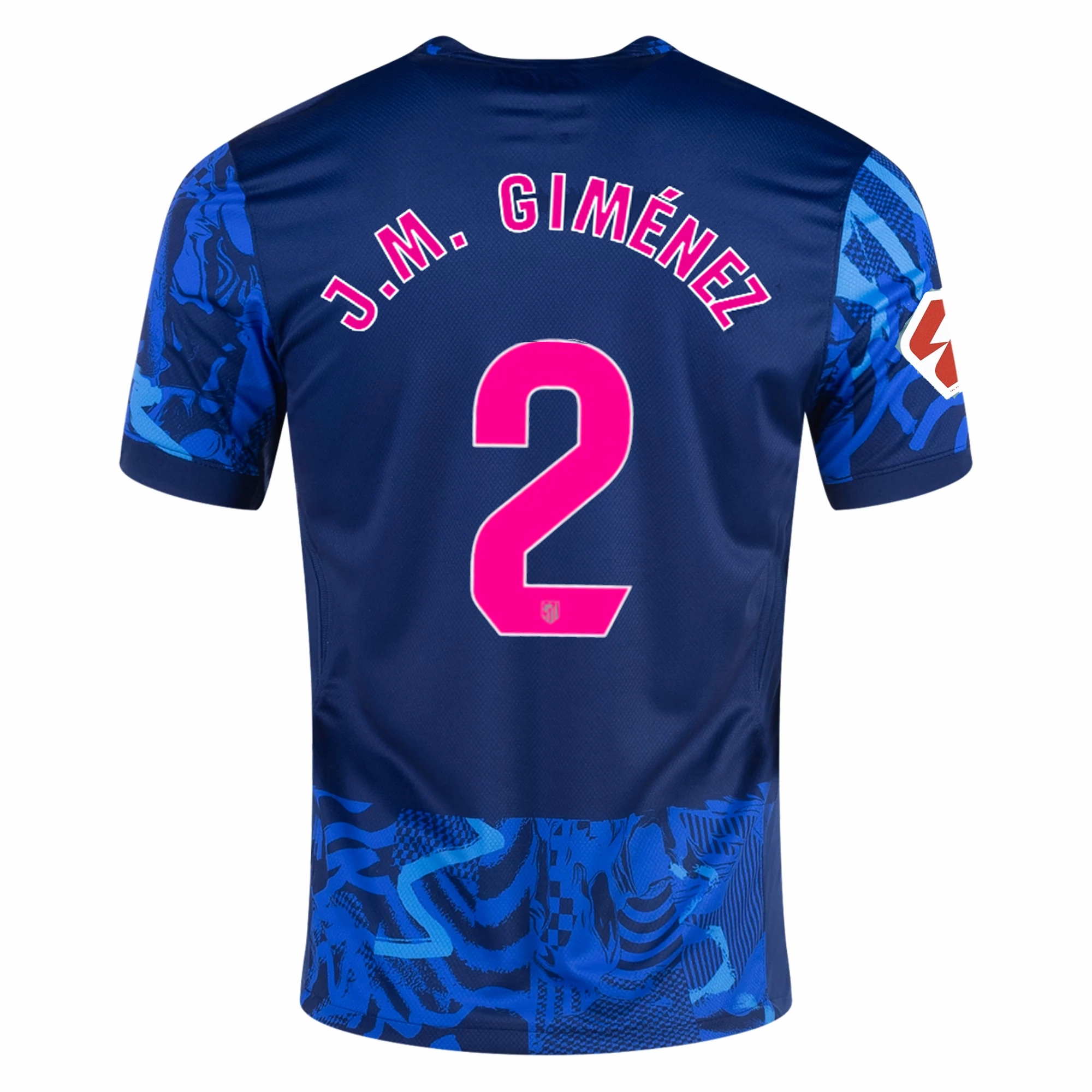 Nike Atletico Madrid Jos?? Mar??a Gim??nez Third Jersey w/ La Liga Patch 24/25 (Blue Void/Pink Glow) Temperature Regulating Lining