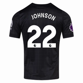 Smooth Silicone Gripper Nike Johnson Men's Tottenham Away Jersey w/ EPL   No Room For Racism Patches 25/26 (Black/Iron)