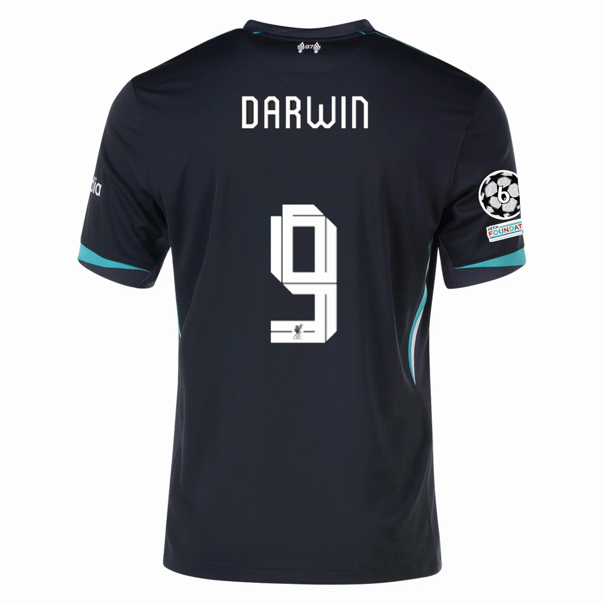 Active Wear Nike Liverpool Darwin N???ez Away Jersey w/ Champions League Patches 24/25 (Night Forest/Washed Teal)
