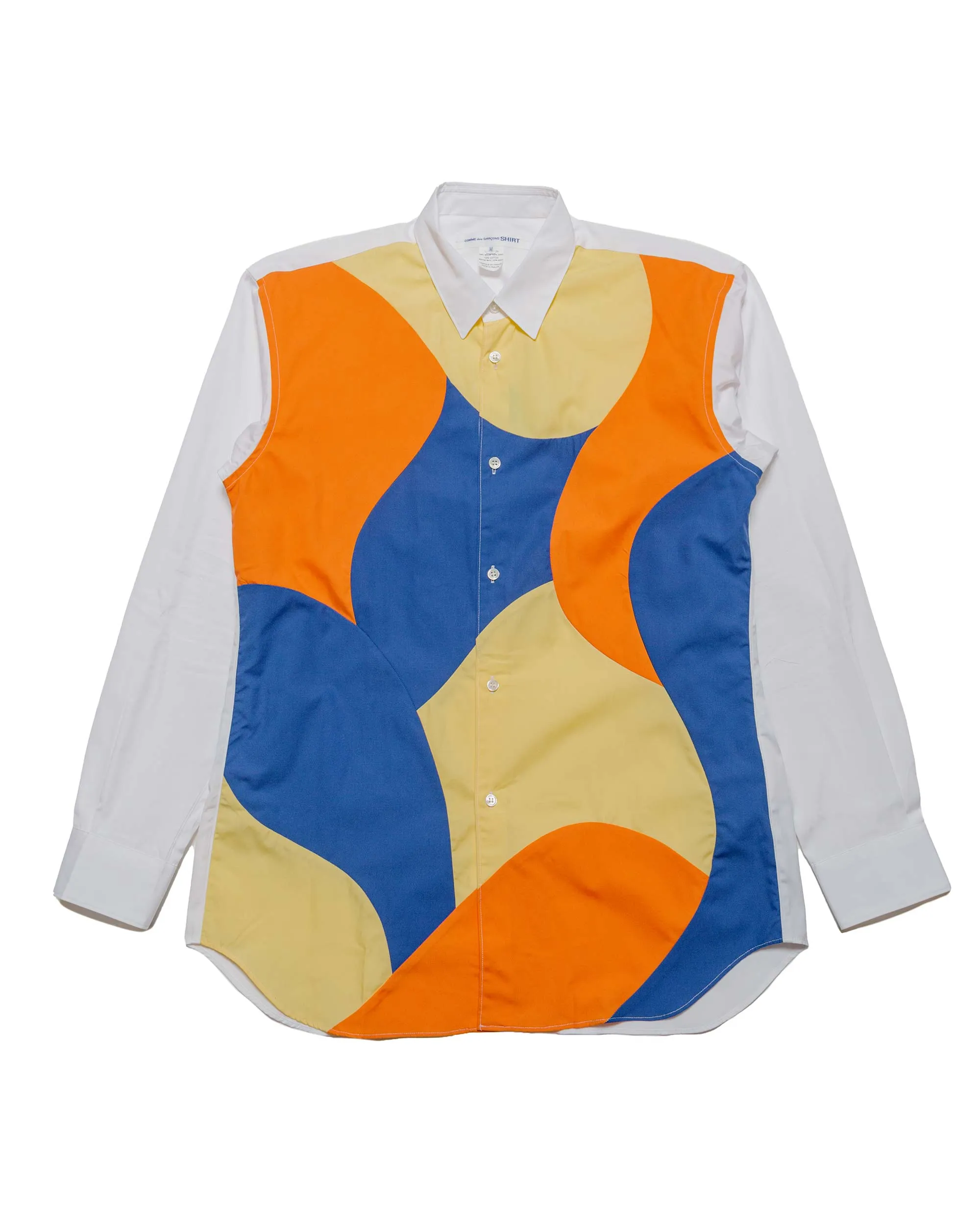 Comme des Gar?ons SHIRT Curved Patchwork Shirt White Mix Seasonal Fashion Anniversary Special