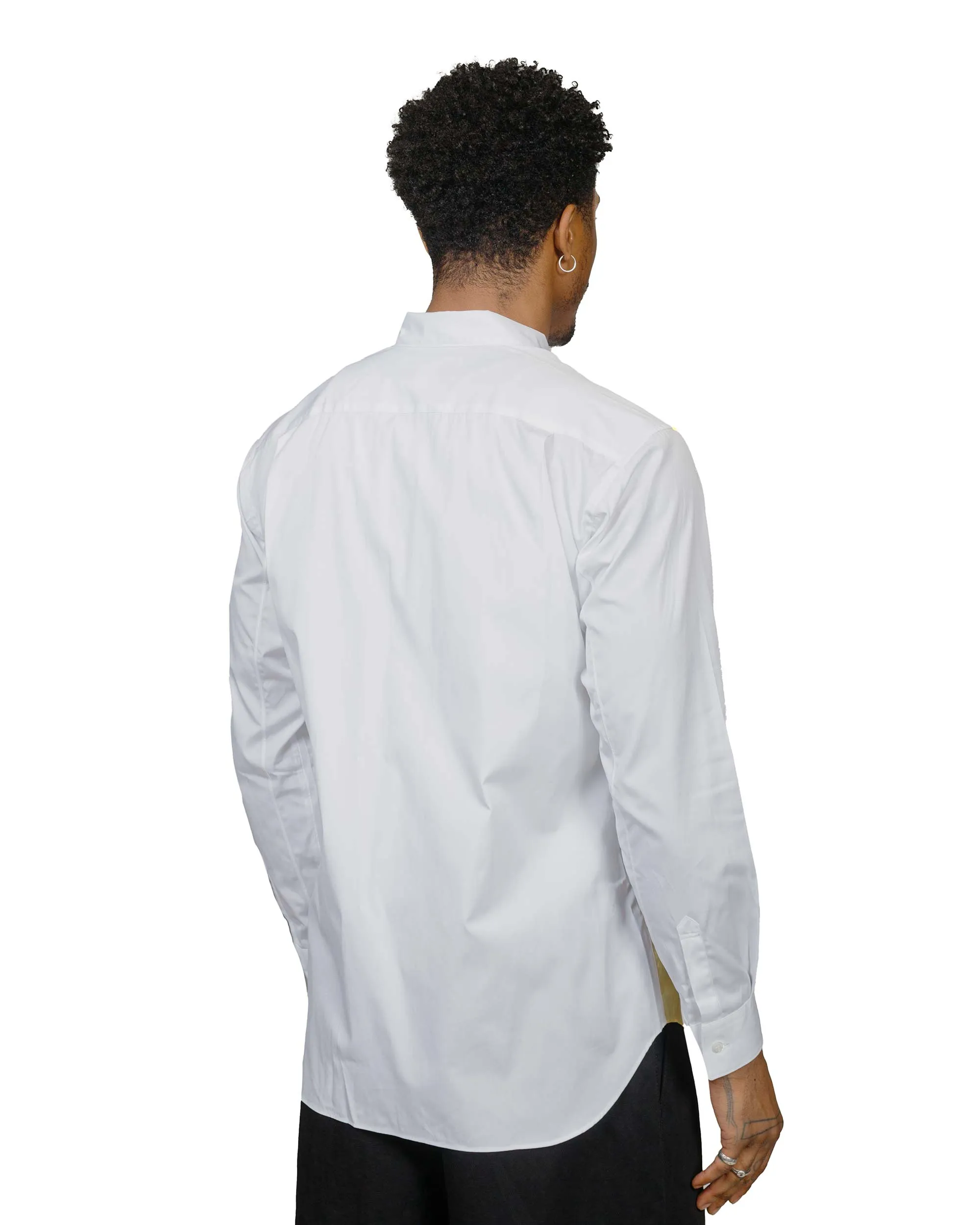 Non Iron Material Thermoregulating Layer Comme des Gar?ons SHIRT Curved Patchwork Shirt White Mix