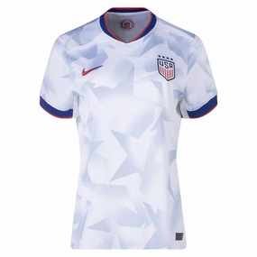 Nike Womens United States 25/26 Home 4 Star Jersey 101 (White/Rush Blue/Challenge Red) Soft touch finish Flexible Cuff Technology