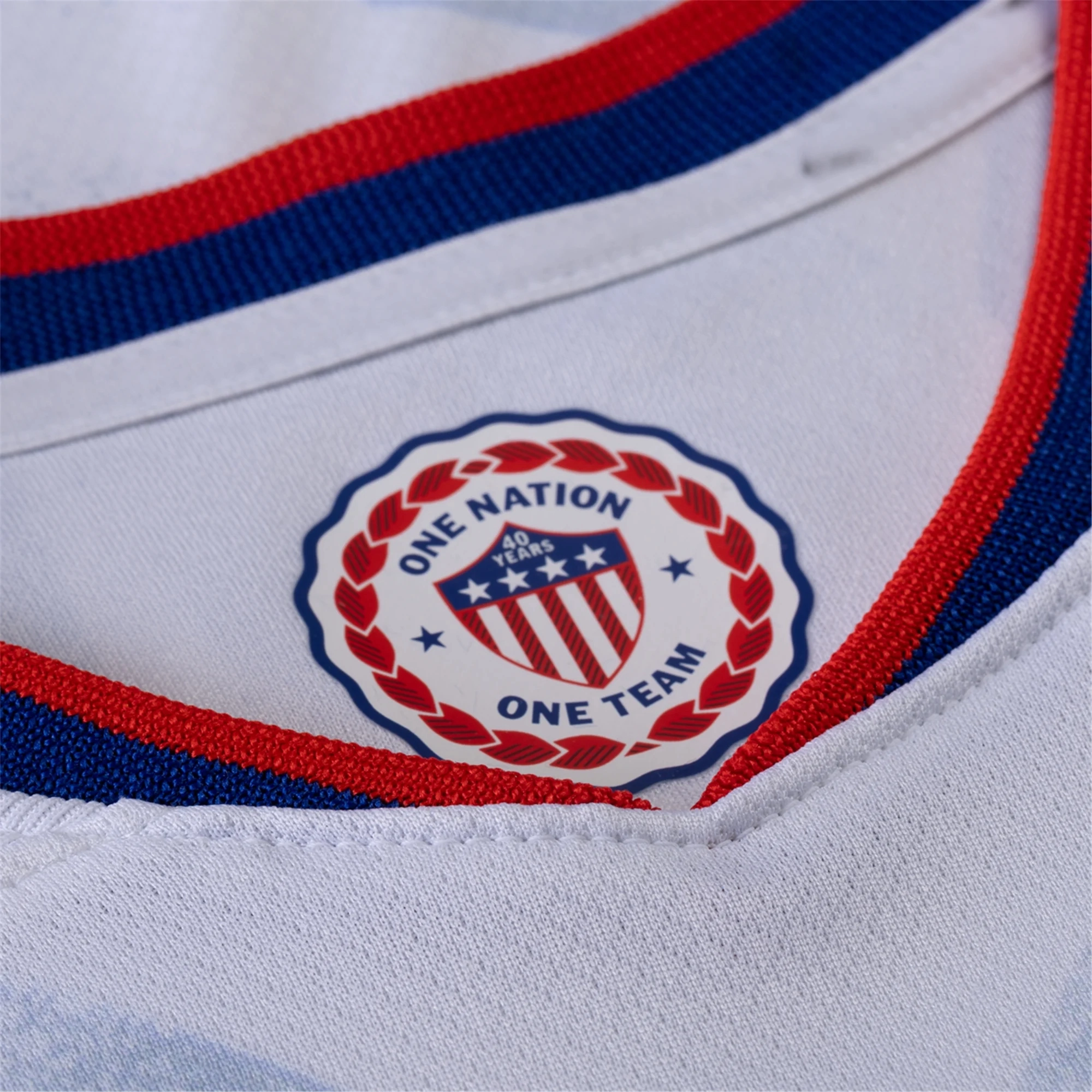 Bemberg Collar Finish Nike Womens United States 25/26 Home 4 Star Jersey 101 (White/Rush Blue/Challenge Red)